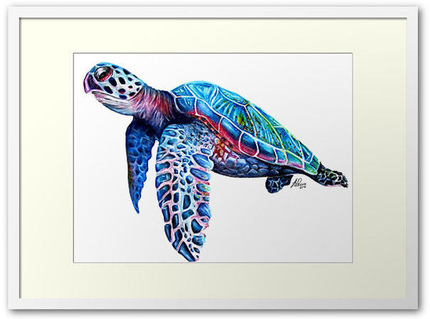 art prints, sea turtle, art, design, pretty, redbubble, sophie elaina