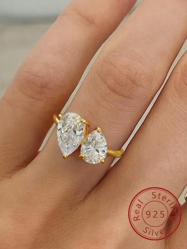 Thumbnail: Aura Double Pear Ring