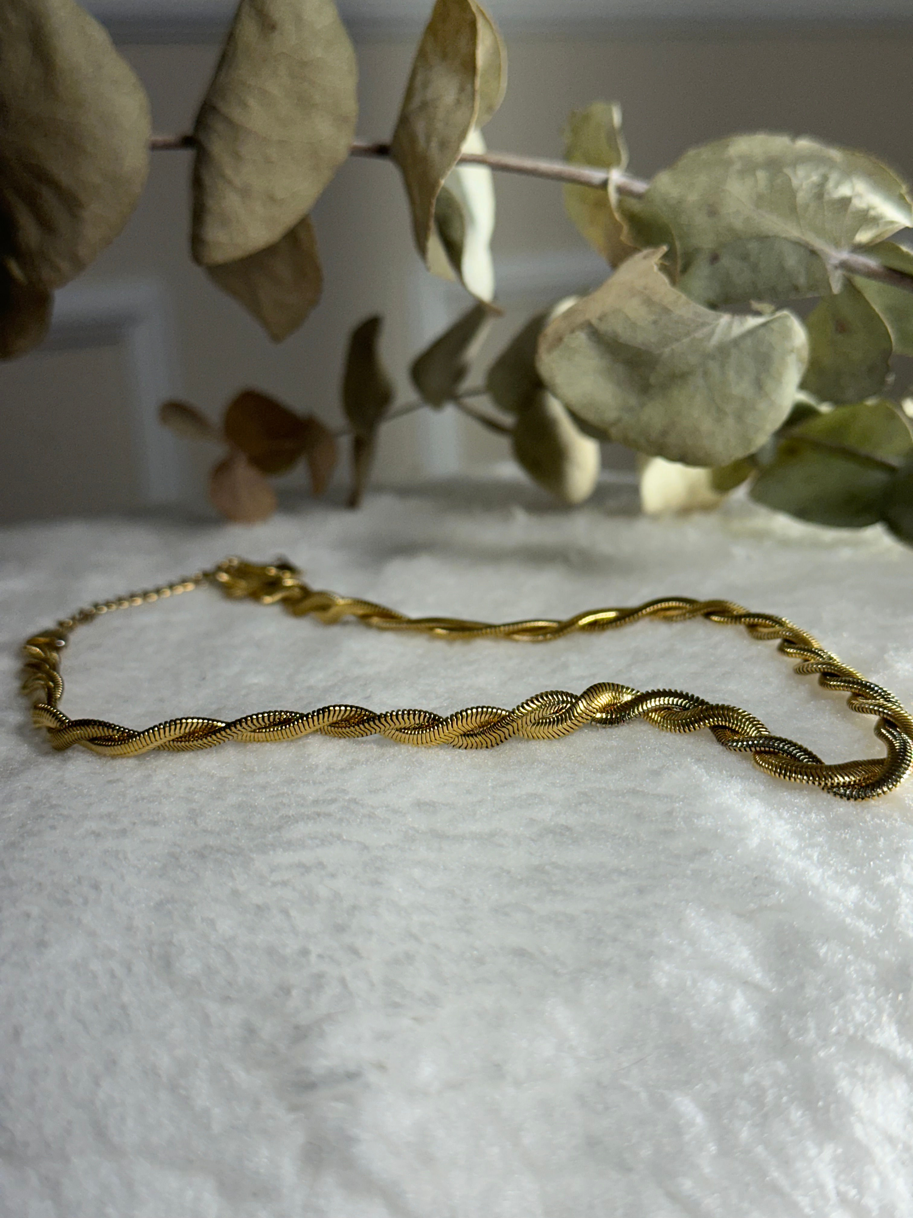 Altın Rengi Gold 45cm Burgu Kolye