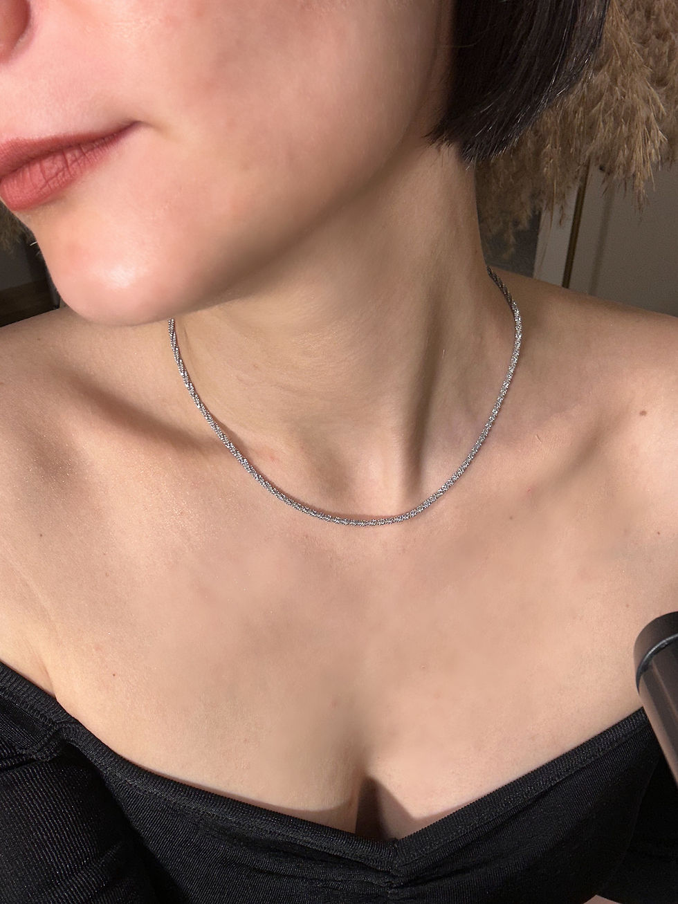 Küçük resim: Gümüş Rengi Silver Köpüklü Çıplak Zincir 45cm Kolye