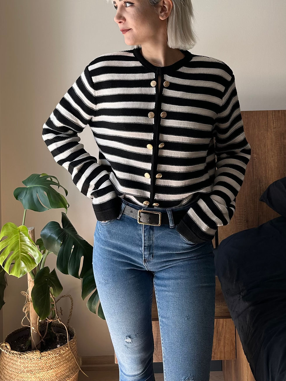 Küçük resim: Lacivert Yüksek Bel Küçük Lazerli Skinny Jean