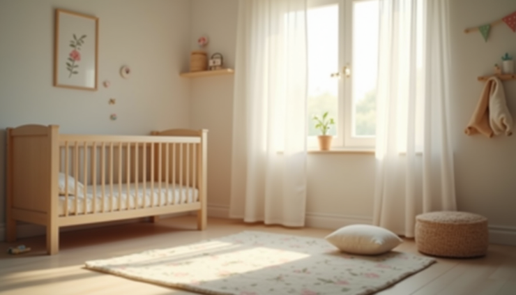 Vue rapprochée d’une chambre d’enfant calme et apaisante
