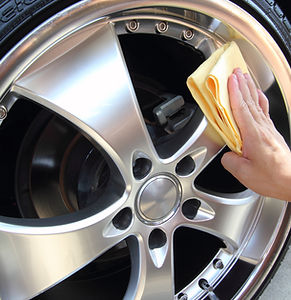 Cleaning Car Wheel