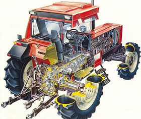 Fiat 80 series 1880 cut view