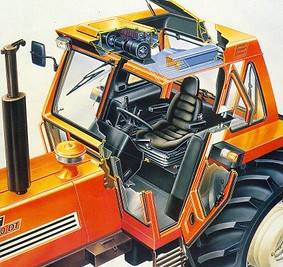 Fiat 80 series cabine named supercomfort in cut view