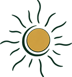 Stylized sun with wavy rays