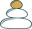 Stack of three balanced stones