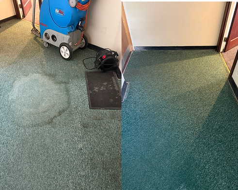 before&after communal carpet cleaning in Chelsea residential block