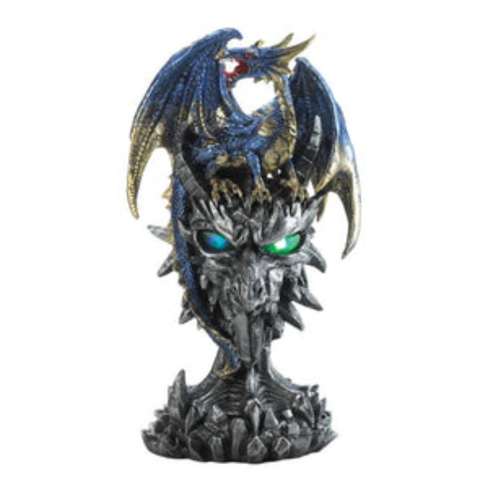 Thumbnail: Light-Up Blue Dragon Warrior Statue