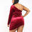 Thumbnail: Burgundy Lux Rhinestone Couture Curvy Dress