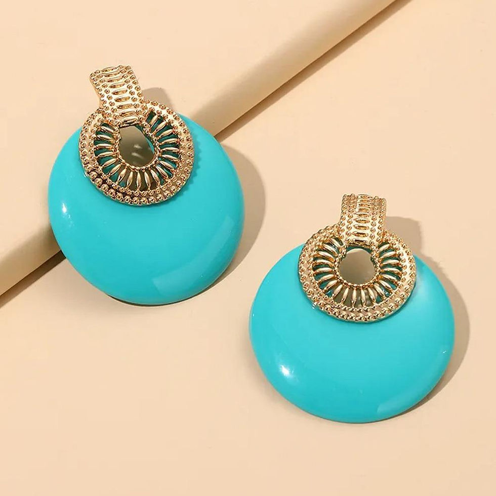 Thumbnail: Round Metal Post Earrings