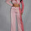 Thumbnail: Colorblock Crop Blazer With Matching Low Rise Wide Leg Pant Set With Pockets