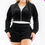 Thumbnail: Plus Size Velour Crop Zip Up Hoodie And Shorts Set