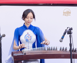 Annie Zhou Performing Guzheng in LA Chinatown