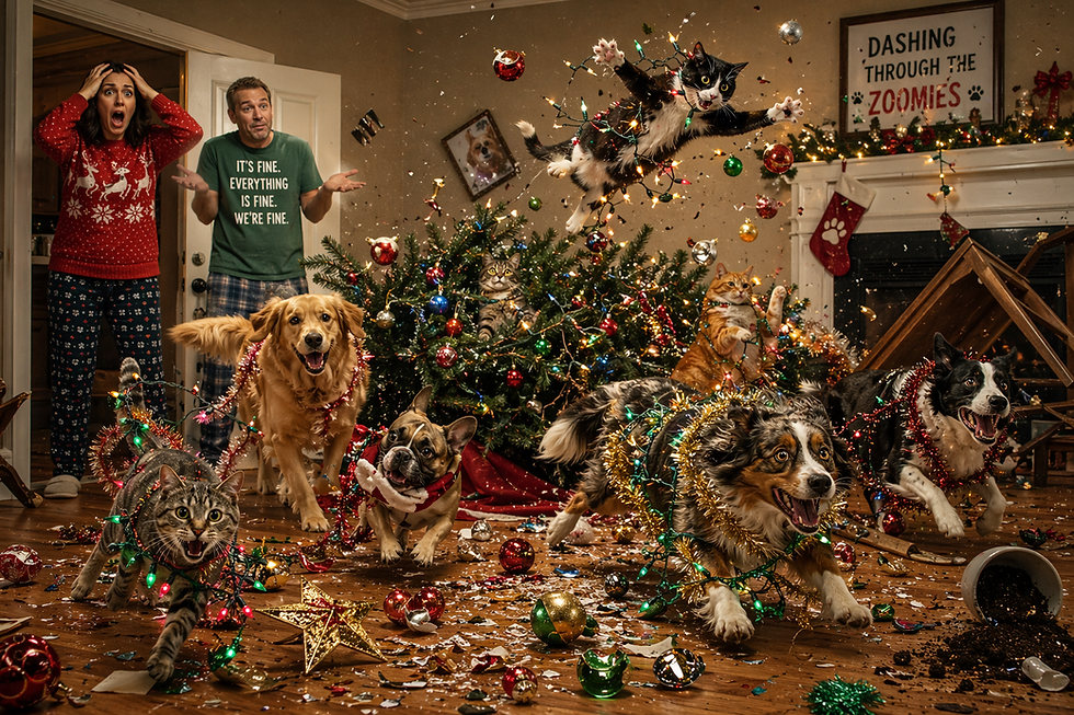 Twas the night before Christmas... and Zoomies took over.