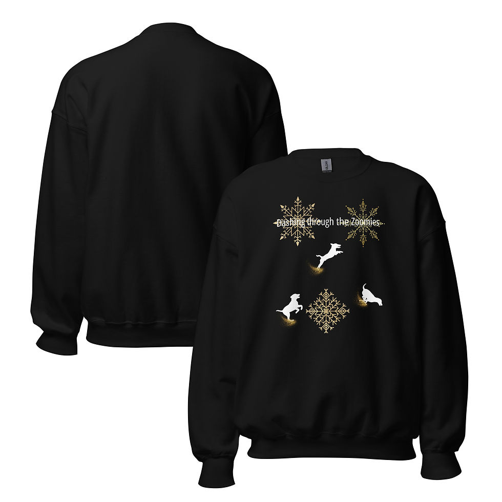 Thumbnail: Black Holiday “Zoomies” Dog Sweatshirt | Cozy Christmas Pet Lover Sweater | Para