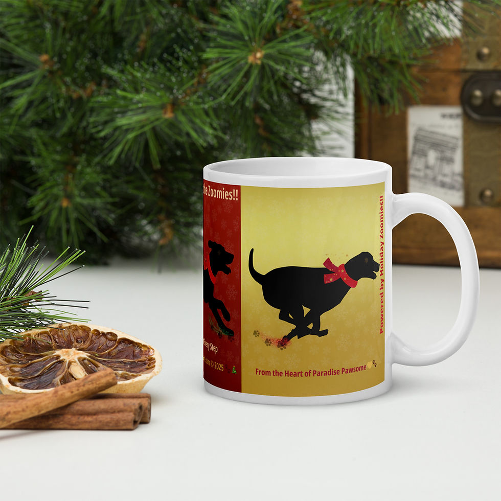 Thumbnail: Left-Handed Christmas Zoomies Mug | Holiday Dog Lover Gift | Paradise Pawsome