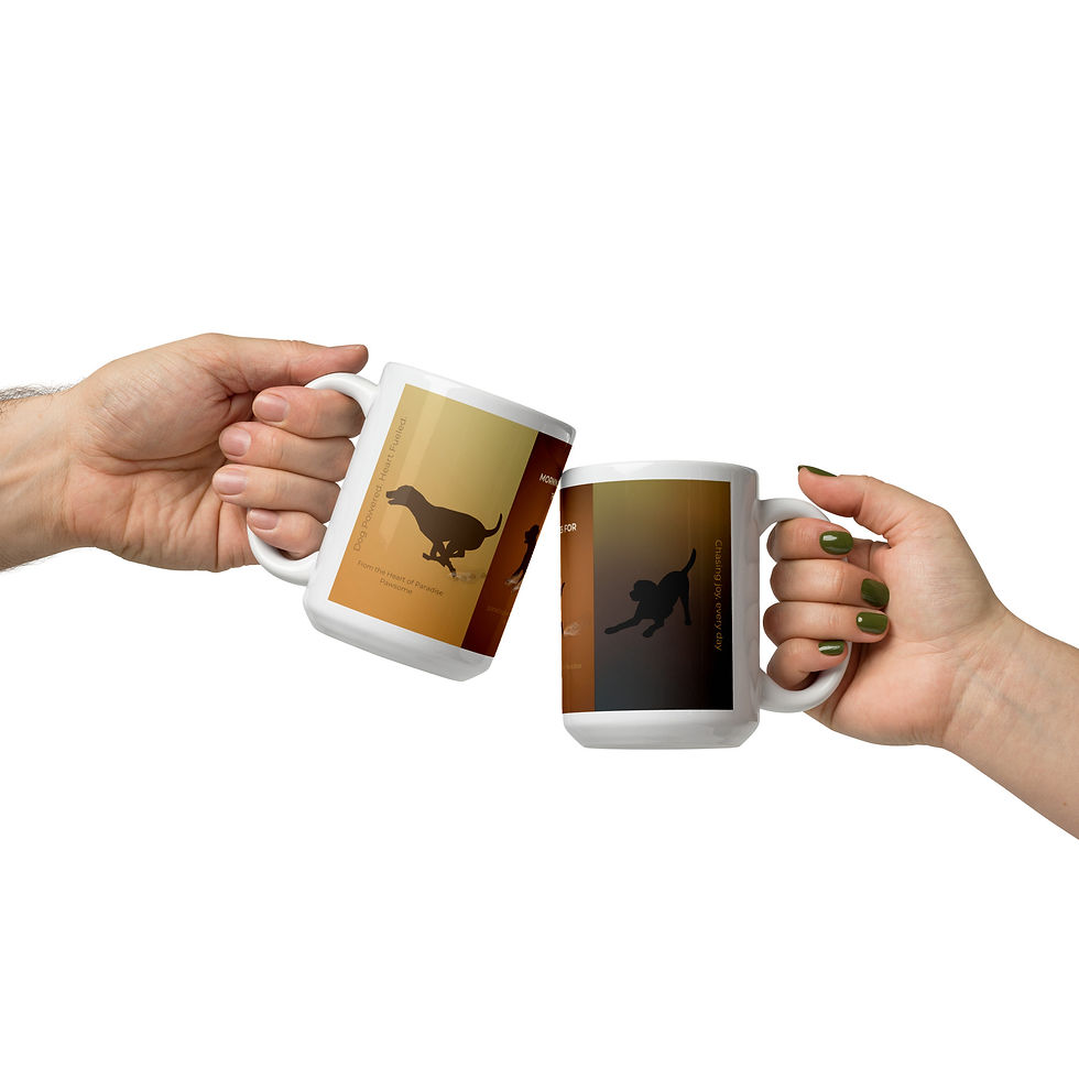 Thumbnail: Sunrise Chocolate Lab Zoomies Mug – Right-Handed • Dog Lover Gift • 11oz / 15oz