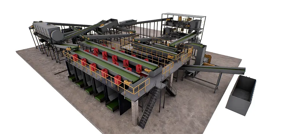 As MT Makina, we offer sustainable waste management and recycling solutions with our waste sorting facility. The waste sorting facility reduces environmental impacts and contributes to the economy by separating domestic, commercial and industrial waste into recyclable materials. Our automatic, semi-automatic and manual waste sorting facilities effectively separate plastic, metal, glass, paper and organic waste. We offer high efficiency and low operating costs with our advanced equipment such as magnetic metal separator, tromel rotary screen, eddy current separator, horizontal bale press, ballistic separator and optical separator. We offer sustainable and environmentally friendly solutions in waste management with our waste sorting facilities.