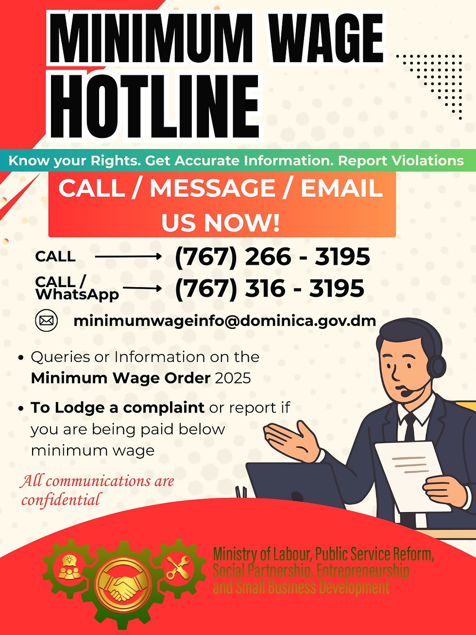 Ministry of Labour Launches Minimum Wage Hotline to SupportImplementation of Minimum Wage Order 2025
