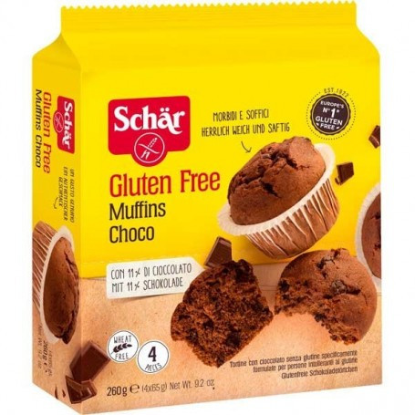 Magdalenas Muffins de chocolate sin gluten Dr. Schar 4 x 65g