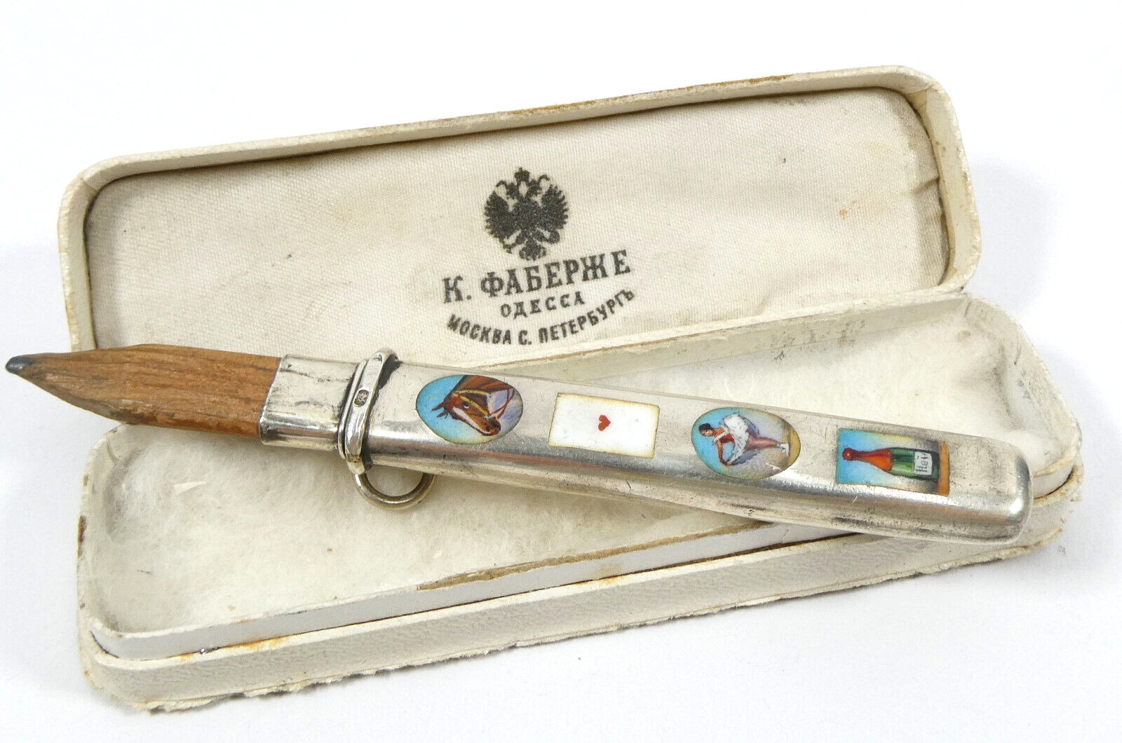 Fabergé Stift Russland ca. 1900 Silber Emaille