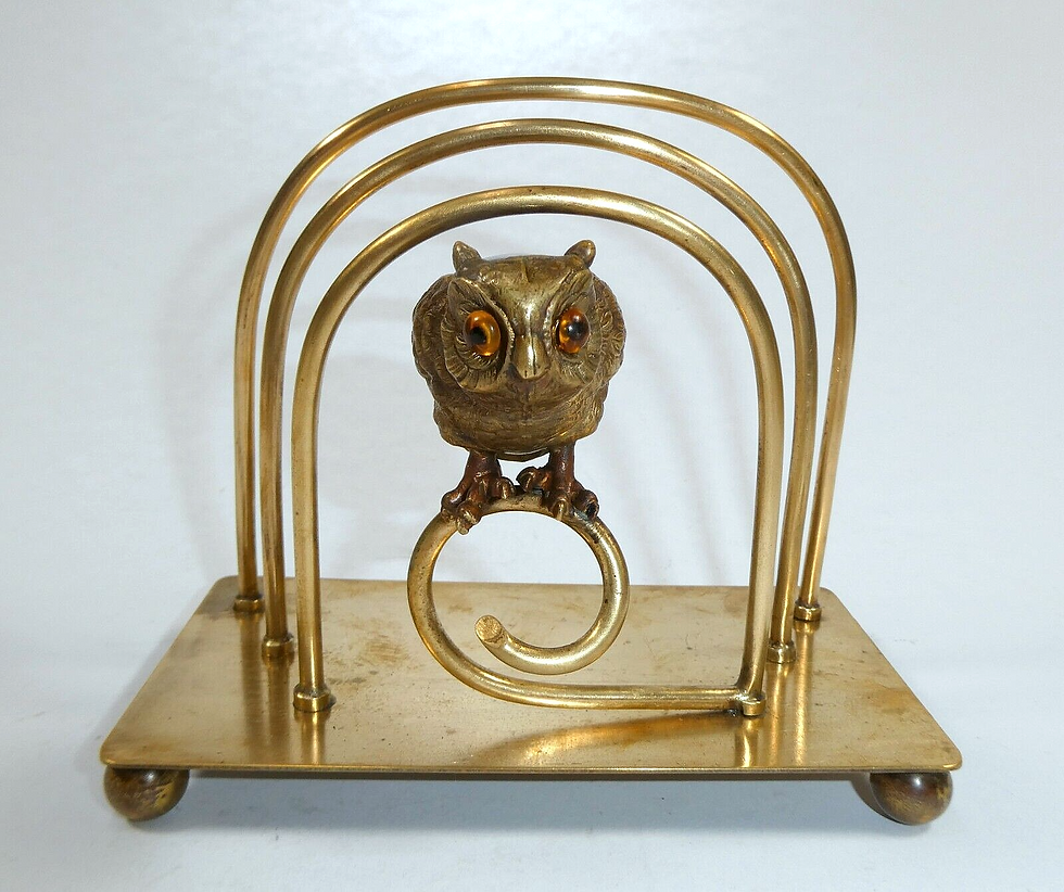 Miniaturbild: Wiener Bronze Eule Briefhalter Vienna ca. 1900  A-10