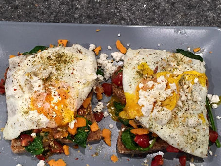 Goat Cheese Eggs on Toast