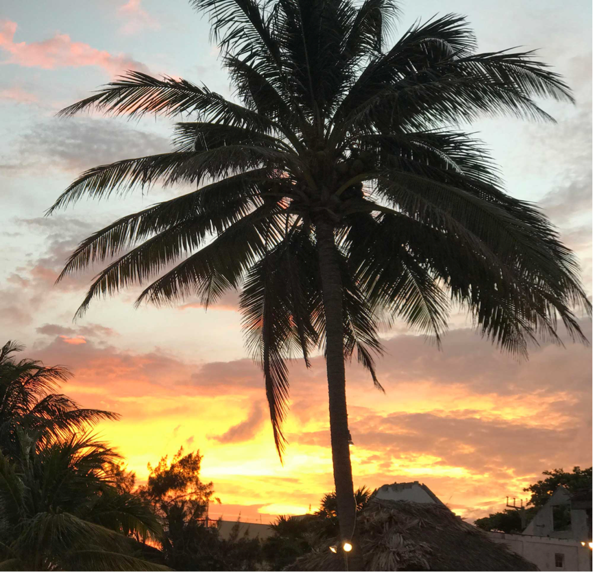 Sunset over Belize before leaving