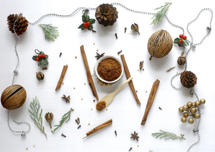 Cinnamon, brown sugar, cloves, nutmeg