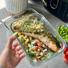 Pesto Salmon Pasta Salad