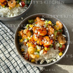 Sticky Prawn & Feta Rice Bowl
