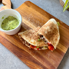 Mexican Quesadilla with Avocado Dip