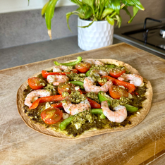 Prawn & Pesto Tortilla Pizza