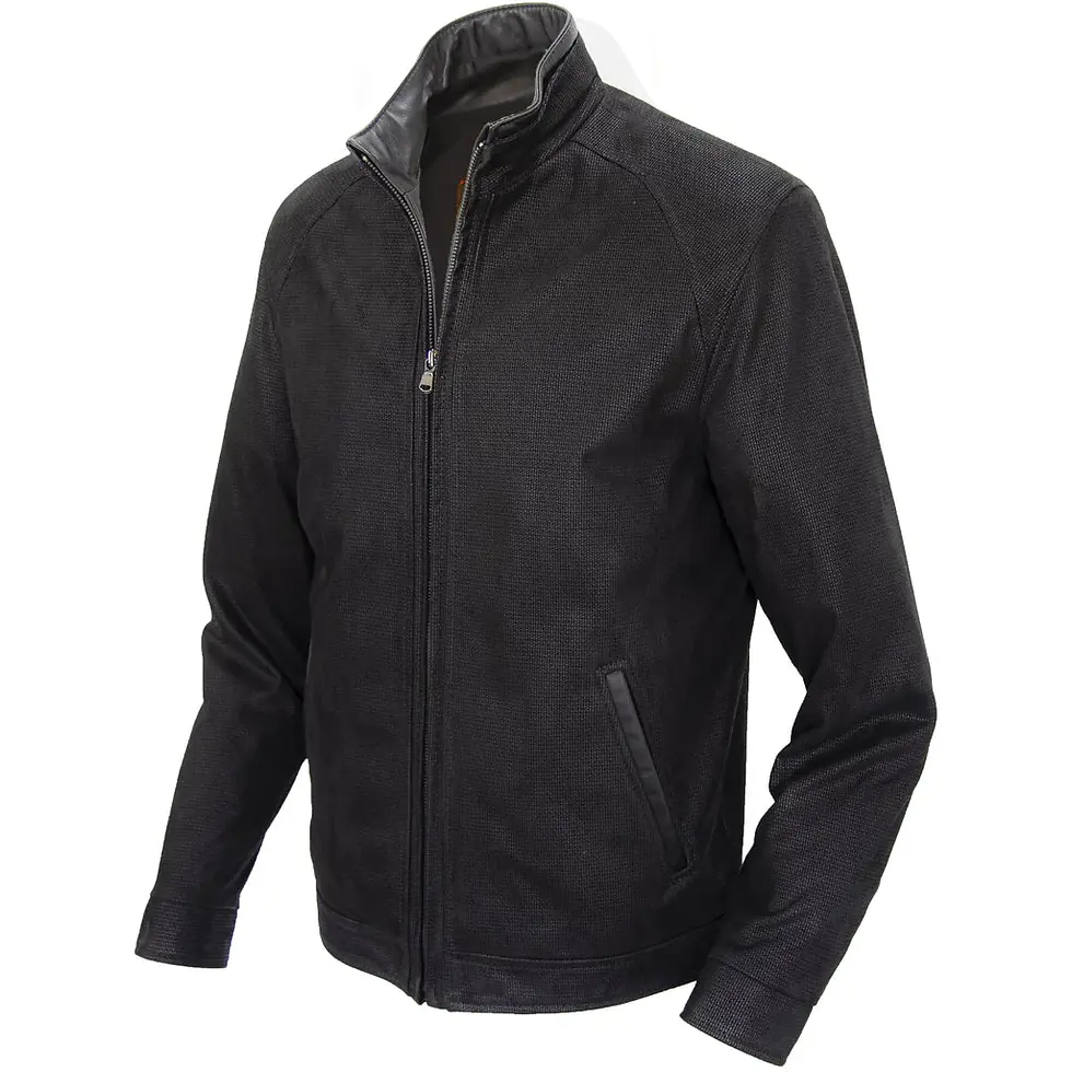 Thumbnail: Men's Embossed Nubuck Leather Jacket