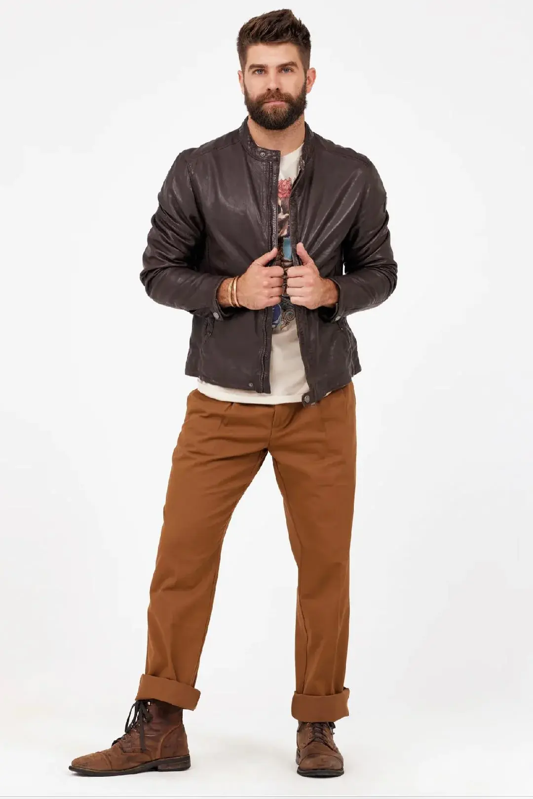 Stylish Mauritius Solvic Leather Jacket - Lightweight and best-selling in dark brown or navy.