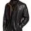 Thumbnail: Remy Men’s Leather Coat with Shearling Collar. Handcrafted in the USA from high-end lambskin leather.