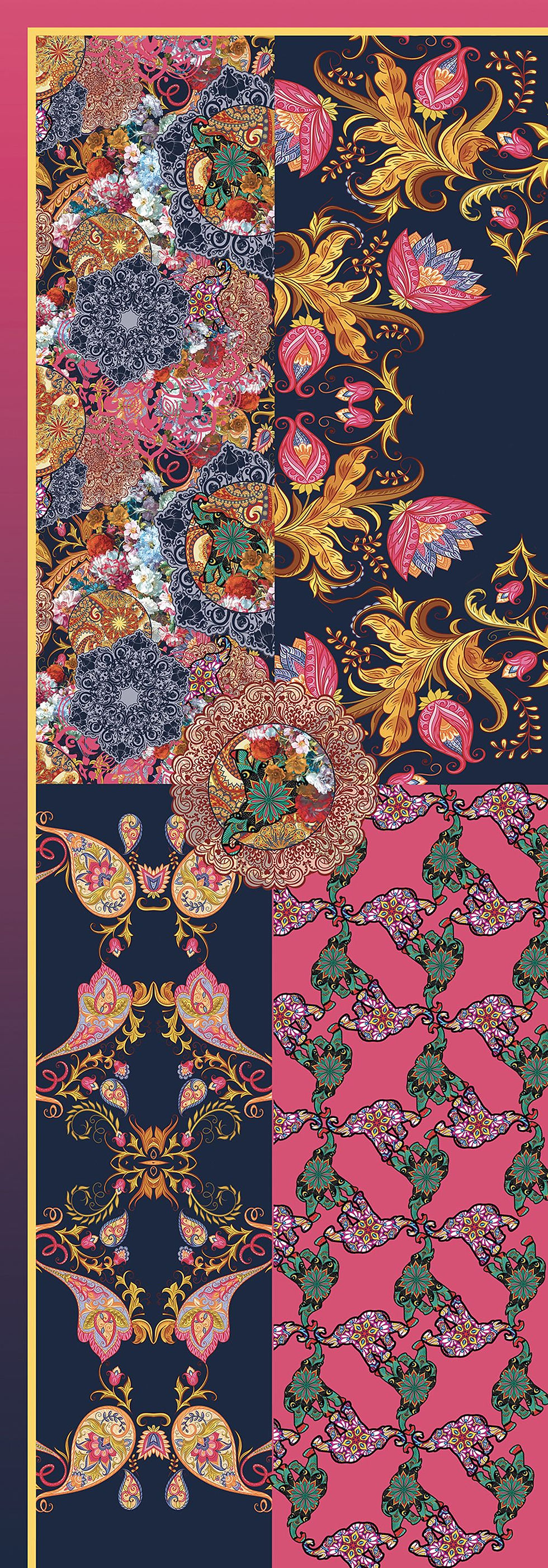 Miniature : Étole cachemire et soie