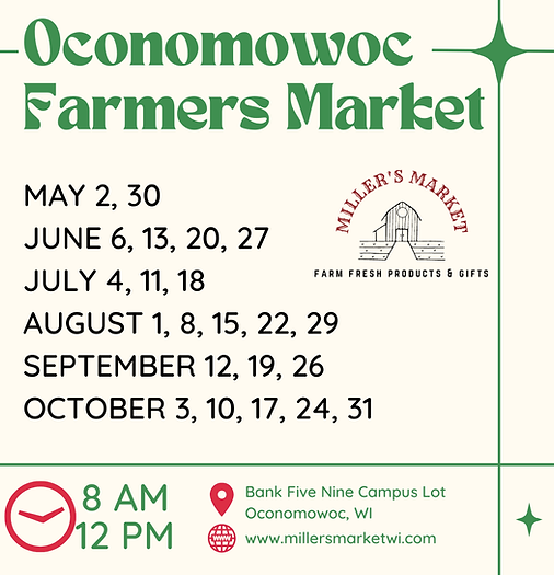 Oconomowoc Farmers Market Dates 2026.png
