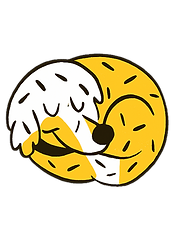 Paw Revolution Dog Character sleeping tight