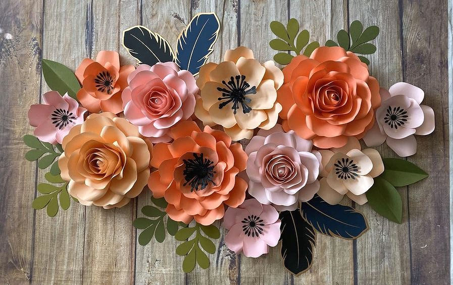 Flores de papel para decoración
