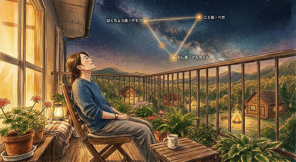 星空の下で休憩