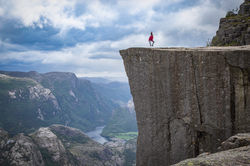 Jumping on Pullpit Rock
