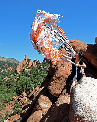 fashion installation art, recycled materials, art residency, sustainable art, koi, Colorado
