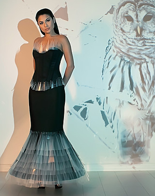 fashion installation art, recycled materials, plaxiglass
