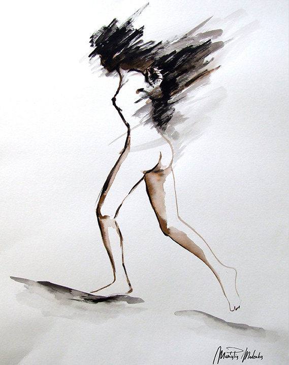 SABRINA Watercolor & Acrylic 24"x18"