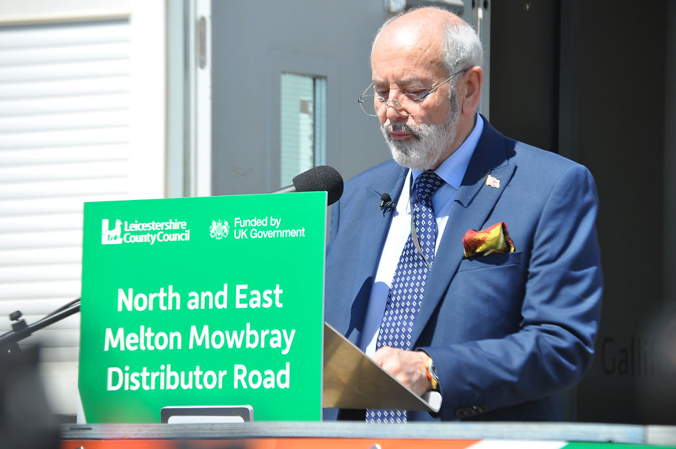 Chairman of Leicestershire County Council Dan Harrison addressing the invited guests. Photo: NEMM
