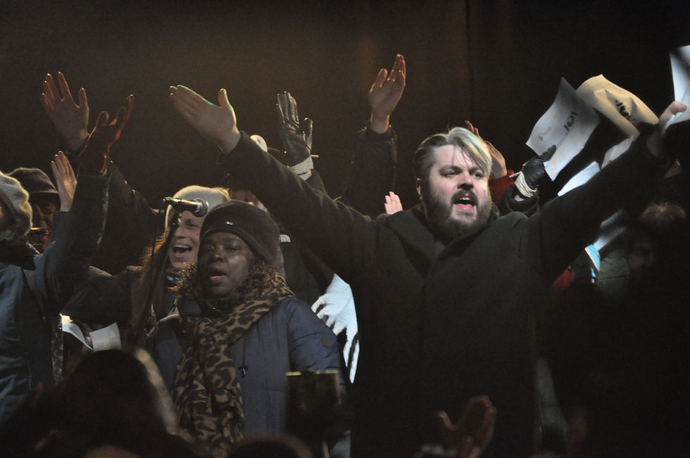 Melton Baptist Church also performed ahead of the switch on. Photo: NEMM