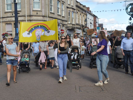 Hundreds join the fight against the closure of St. Mary's birth centre with a march through Melton