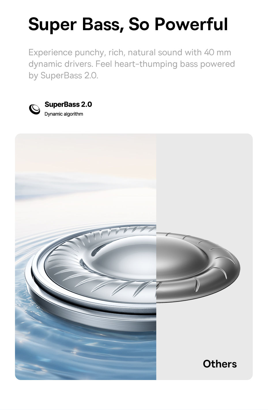 Miniatura: Baseus Bass EH10 NC Wireless Headphones Bluetooth 6.0 Noise Canceling 45dB Over 